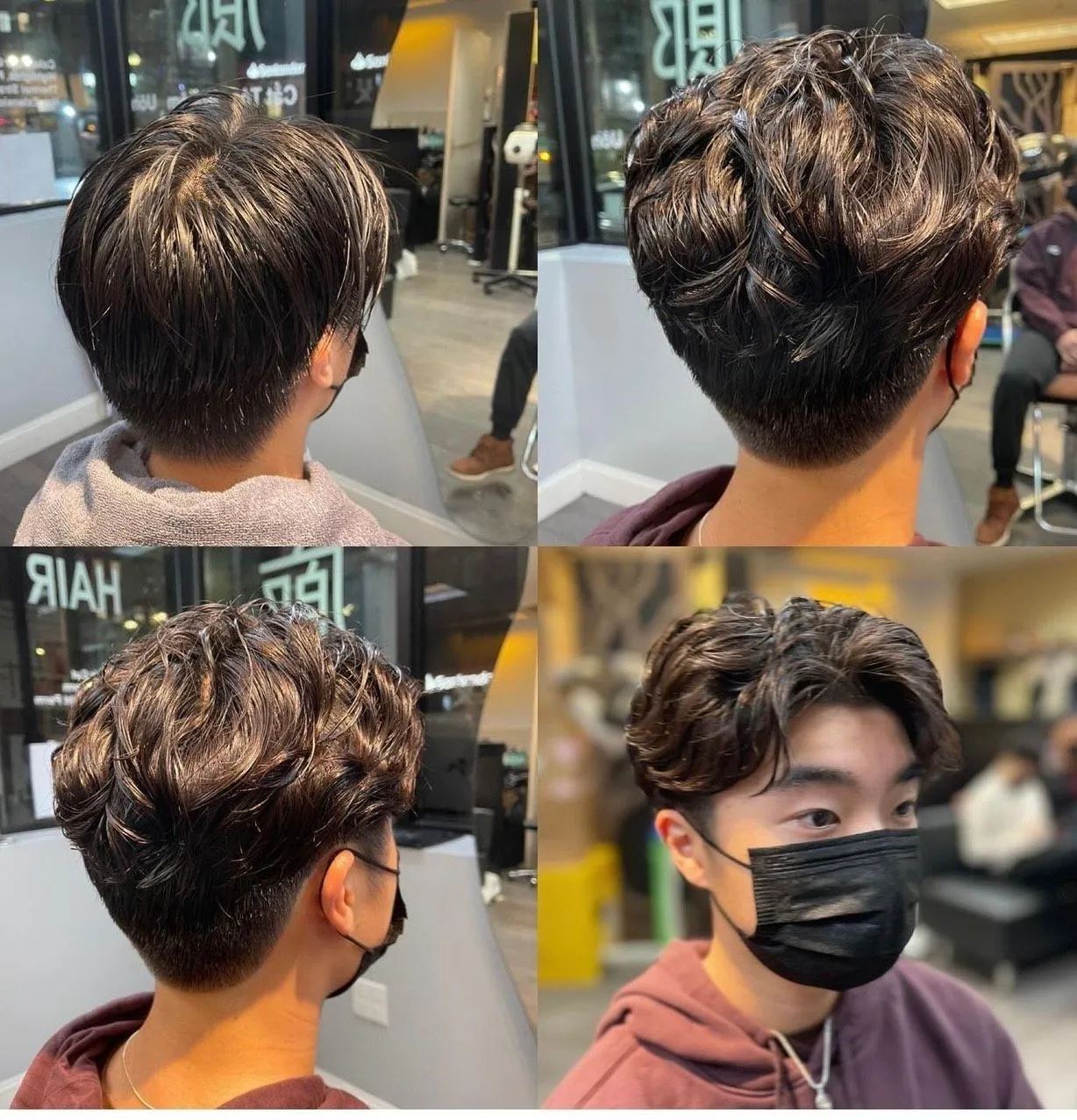 Men's textured haircut with highlights